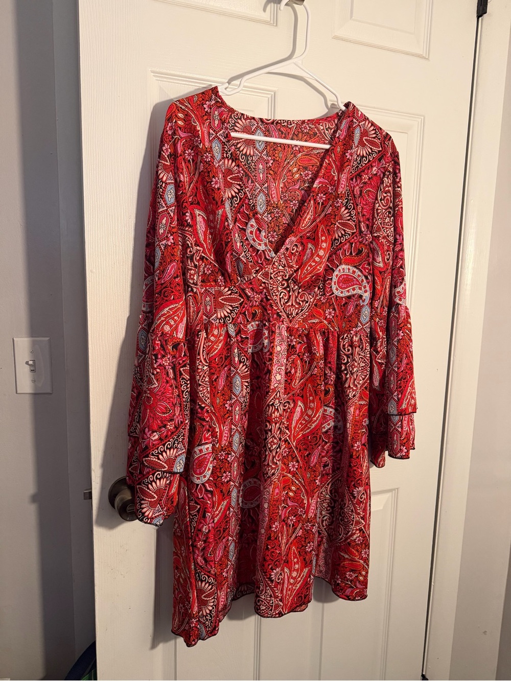 Source Unknown Red Paisley Mini Dress